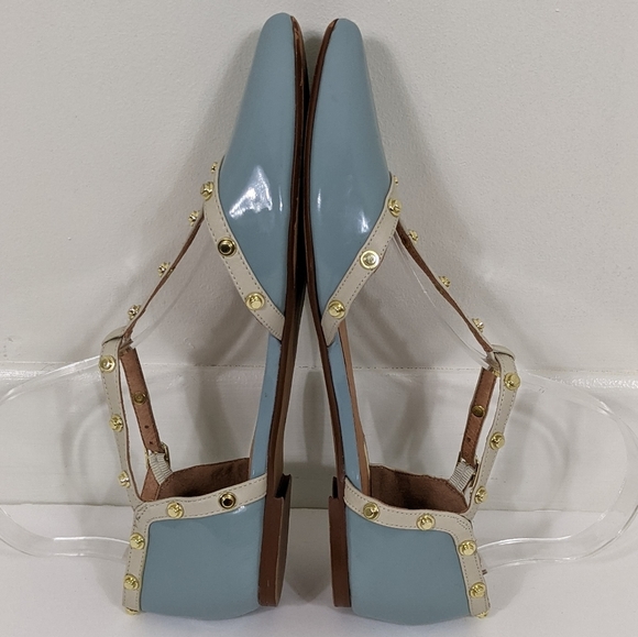 Halogen Olson Blue Patent Leather Studded Flats - Picture 7 of 10